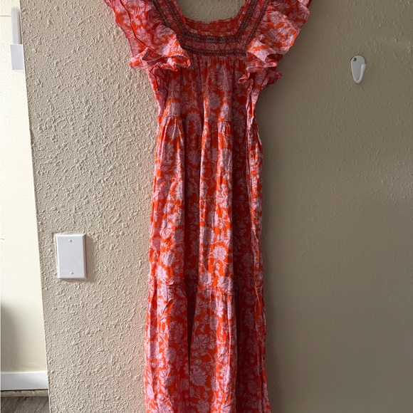 Free People Dresses & Skirts - Free People Orange and White Maxi Dress